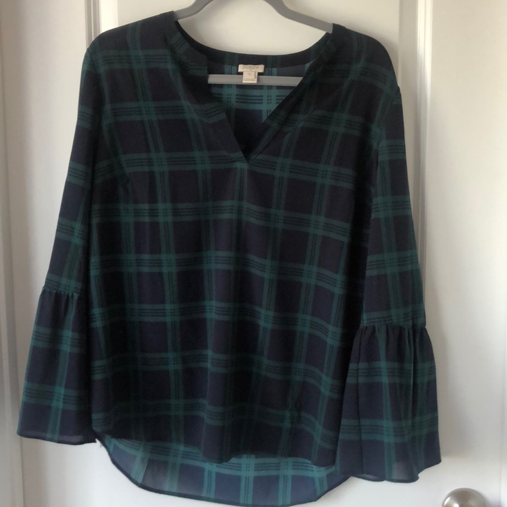Plaid J Crew Top - image 1
